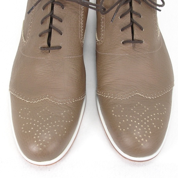 RACHEL COMEY TAUPE LEATHER LACE UP OXFORD SHOES 12 main image 5